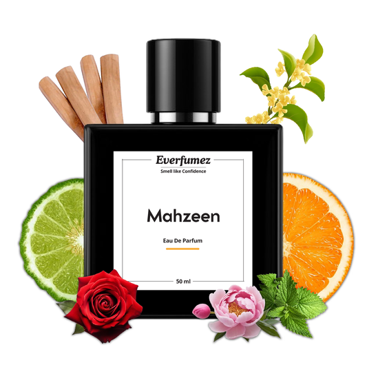 Mahzeen Perfume for Women | Sweet Floral Citrus Musky Fresh Fragrance | 50ml Eau de Parfum Spray | Signature Elegant Luxury Scent  For Her
